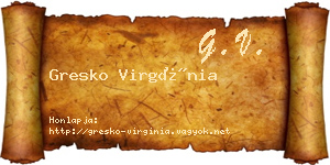 Gresko Virgínia névjegykártya